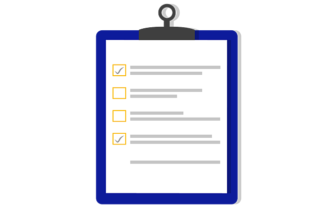 DWZ vector clipboard checklist