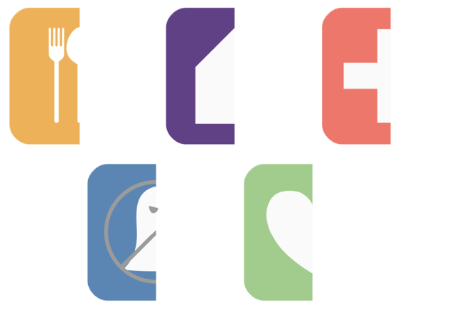 Symbolen vijf vrijheden half